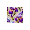 Tissu Violetta Maison Cossettini, iris violets et bleus sur fond clair, collection Atelier.
