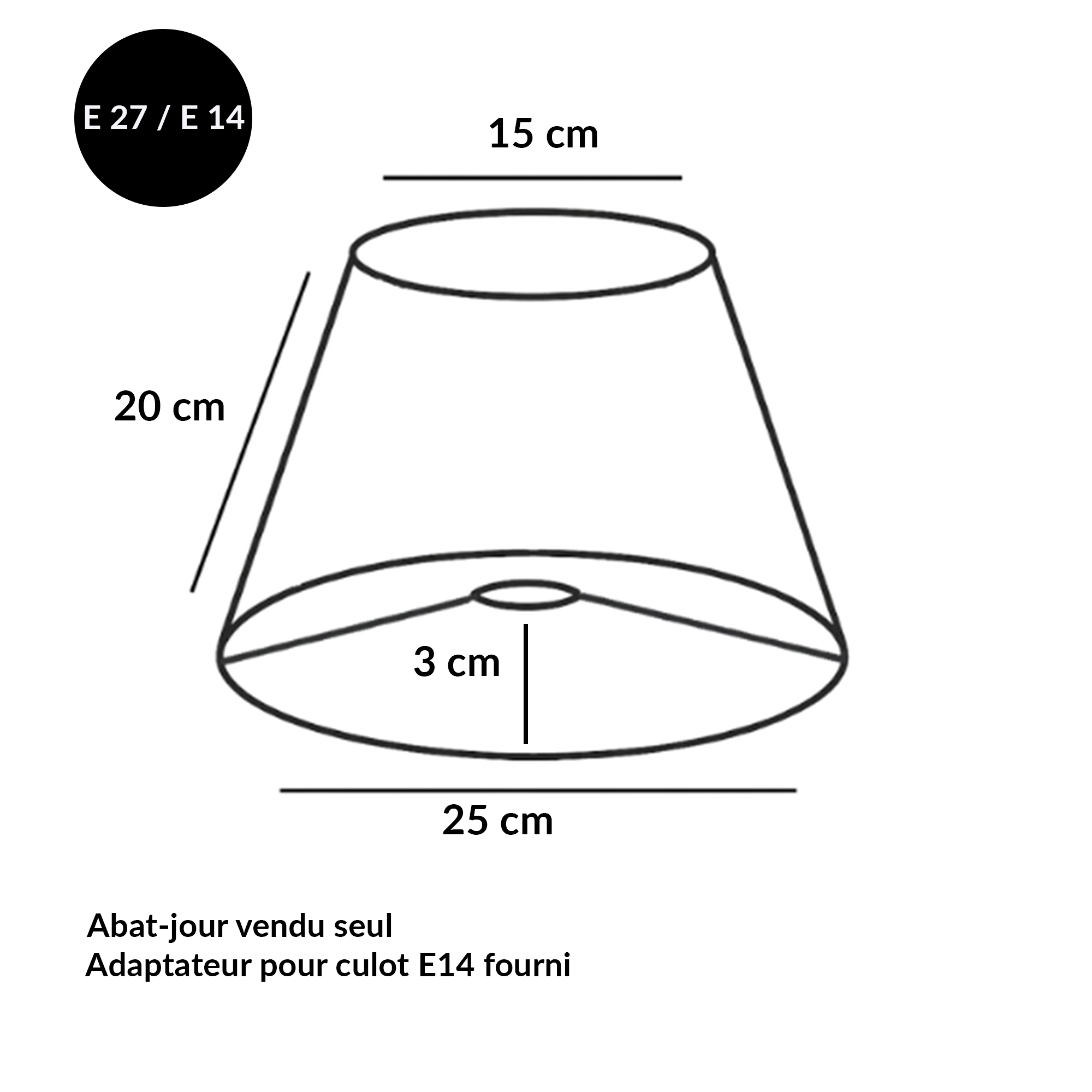 Abat-Jour Brasilia conique à Suspendre