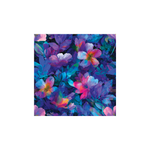 Tissu Sara Maison Cossettini, motif floral artistique aux nuances de violet, bleu et rose, collection Atelier.
